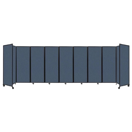 Versare Room Divider 360 Folding Portable Partition 25' x 7'6" Ocean Fabric 1190915